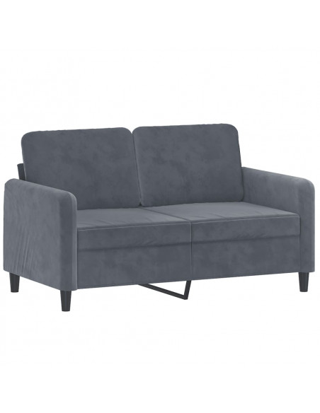 Divano a 2 Posti con Cuscini Grigio Scuro 120 cm in Velluto