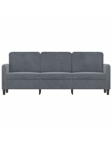 Divano a 3 Posti Grigio Scuro 180 cm in Velluto