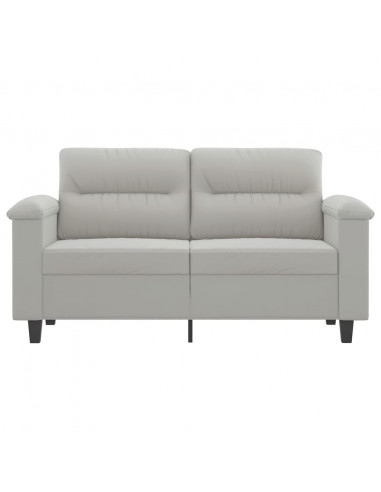 Divano a 2 Posti Grigio Chiaro 120 cm in Tessuto Microfibra