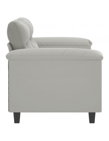 Divano a 2 Posti Grigio Chiaro 120 cm in Tessuto Microfibra