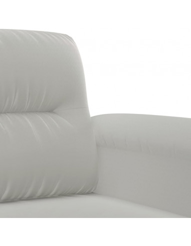 Divano a 2 Posti Grigio Chiaro 120 cm in Tessuto Microfibra