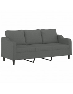 Divano a 3 Posti Grigio Chiaro 180 cm in Tessuto 2