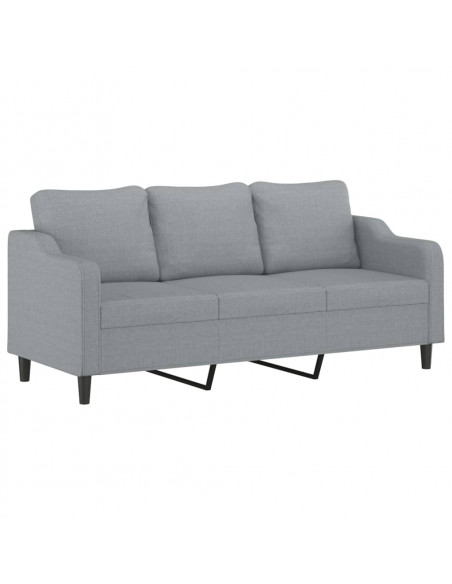 Divano a 3 Posti Grigio Chiaro 180 cm in Tessuto