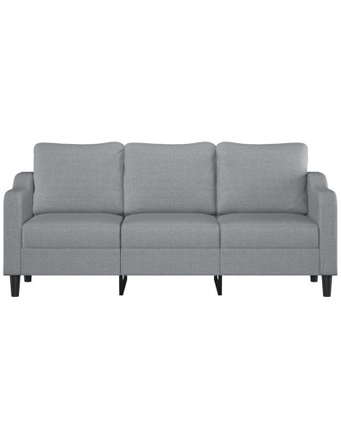 Divano a 3 Posti Grigio Chiaro 180 cm in Tessuto