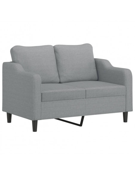 Set di Divani 3 pz con Cuscini Grigio Chiaro in Tessuto