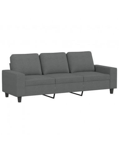 Set di Divani 3 pz Grigio Scuro in Tessuto