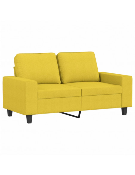 Set di Divani 3 pz Giallo Chiaro in Tessuto