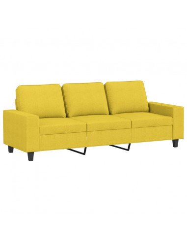 Set di Divani 3 pz Giallo Chiaro in Tessuto