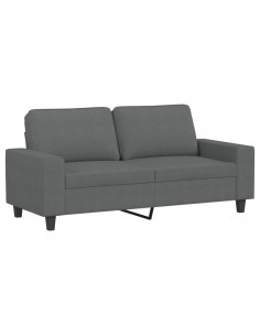 Divano a 2 Posti Grigio Scuro 140 cm in Tessuto 2