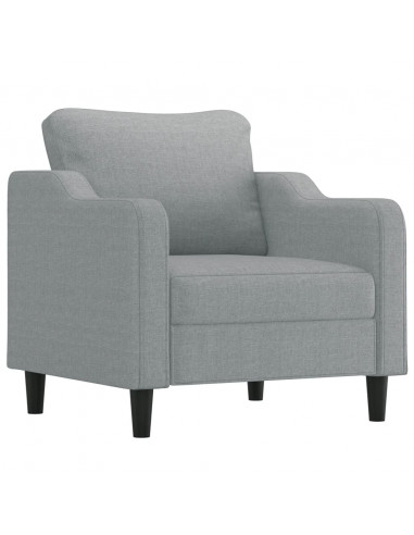 Set di Divani 3 pz con Cuscini Grigio Chiaro in Tessuto