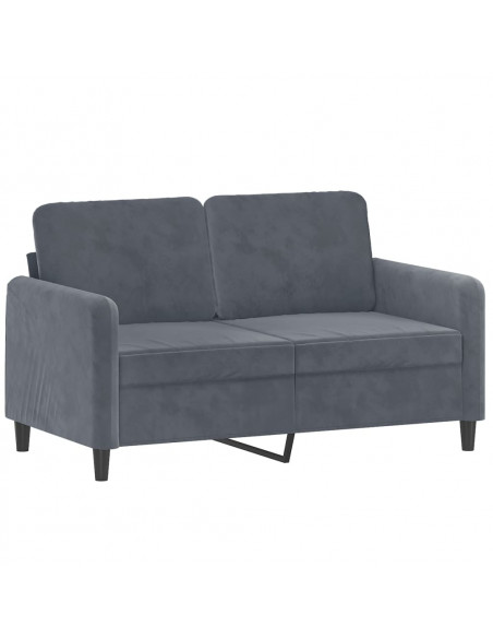 Set di Divani 2 pz con Cuscini Grigio Scuro in Velluto