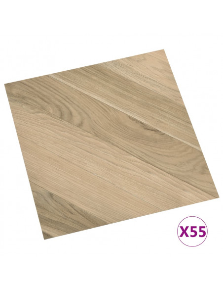 Listoni Pavimenti Autoadesivi 55 pz PVC 5,11 m² Marroni Rigati