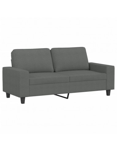 Set di Divani 2 pz Grigio Scuro in Tessuto