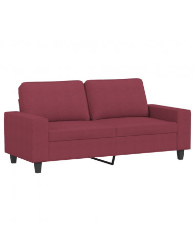 Set di Divani 2 pz Rosso Vino in Tessuto