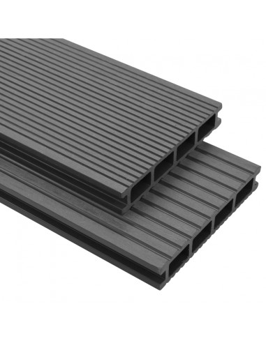Pavimento per Esterni in WPC con Accessori 10 m² 2,2 m Grigio