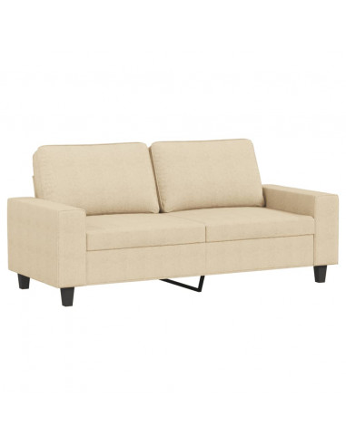 Divano a 2 Posti Crema 140 cm in Tessuto