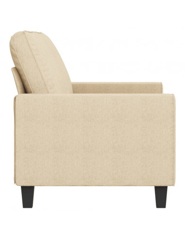 Divano a 2 Posti Crema 140 cm in Tessuto