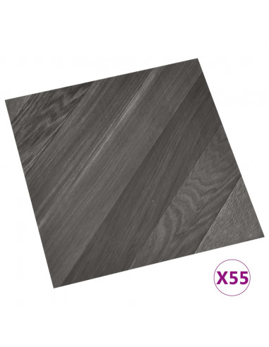 Listoni Pavimenti Autoadesivi 55 pz in PVC 5,11 m² Grigi Rigati