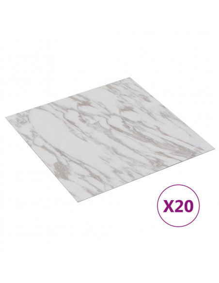 Listoni Pavimenti Adesivi 20 pz in PVC 1,86 m² Marmo Bianco