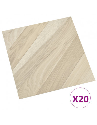 Listoni Pavimenti Adesivi 20 pz in PVC 1,86 m² Beige a Strisce