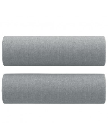 Set Divani 2 pz con Cuscini Grigio Chiaro in Tessuto