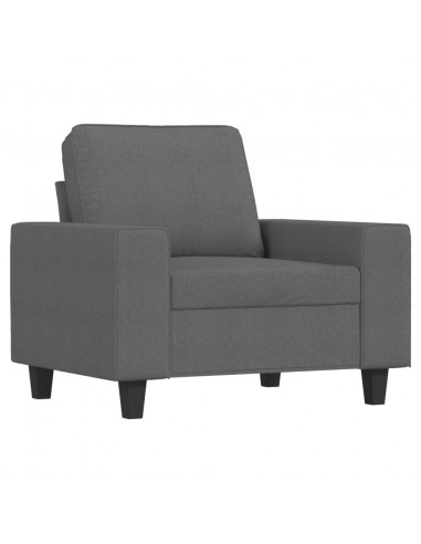 Set di Divani 3 pz Grigio Scuro in Tessuto