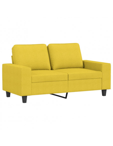 Set di Divani 2 pz Giallo Chiaro in Tessuto