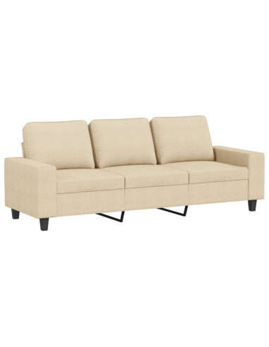 Set di Divani 3 pz Crema in Tessuto