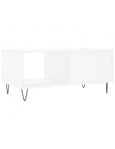 Tavolino da Salotto Bianco 90x50x40 cm in Legno Multistrato