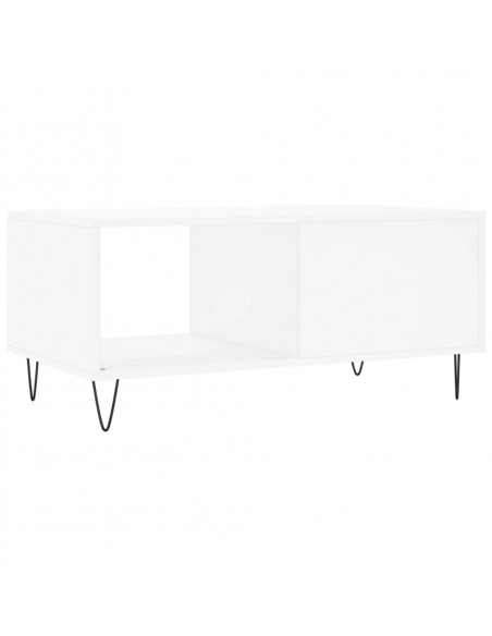 Tavolino da Salotto Bianco 90x50x40 cm in Legno Multistrato