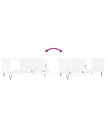 Tavolino da Salotto Bianco 90x50x40 cm in Legno Multistrato
