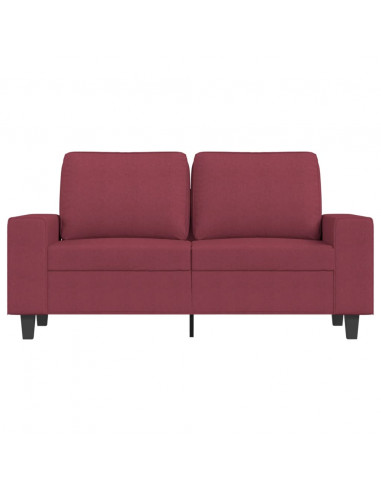 Divano a 2 Posti Rosso Vino 120 cm in Tessuto