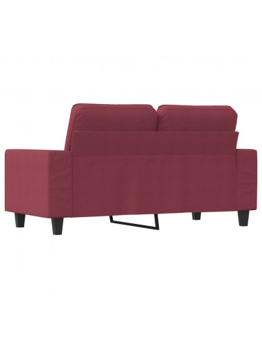 Divano a 2 Posti Rosso Vino 120 cm in Tessuto