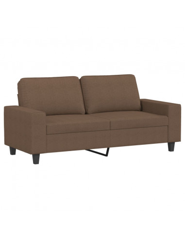 Divano a 2 Posti Marrone 140 cm in Tessuto