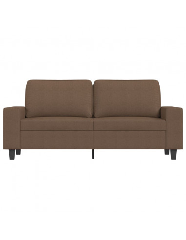 Divano a 2 Posti Marrone 140 cm in Tessuto