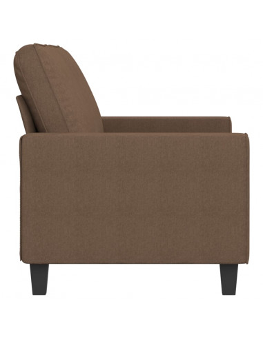 Divano a 2 Posti Marrone 140 cm in Tessuto