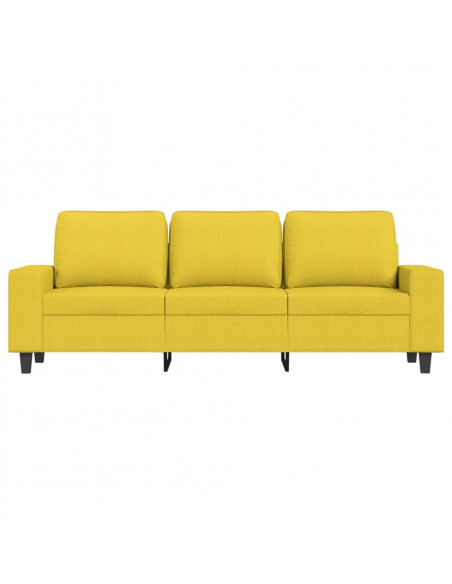Divano a 3 Posti Giallo Chiaro 180 cm in Tessuto