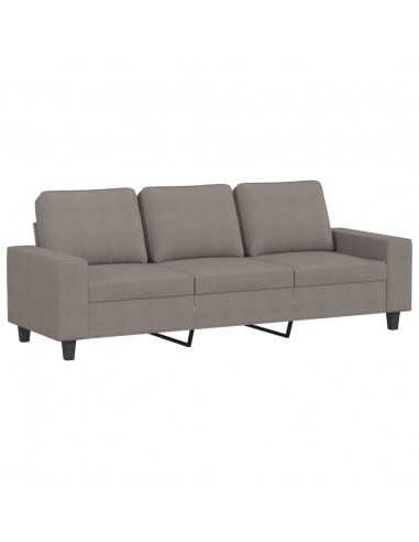 Divano a 3 Posti Tortora 180 cm in Tessuto