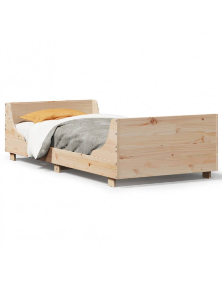 Giroletto con Testiera 90x200 cm in Legno Massello di Pino
