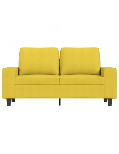 Divano a 2 Posti Giallo Chiaro 120 cm in Tessuto