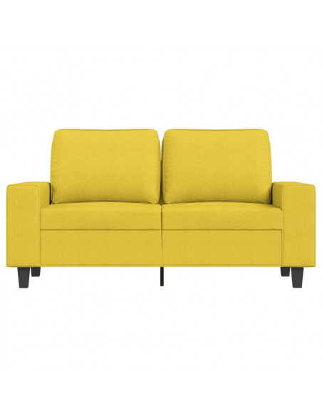 Divano a 2 Posti Giallo Chiaro 120 cm in Tessuto