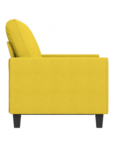 Divano a 2 Posti Giallo Chiaro 120 cm in Tessuto