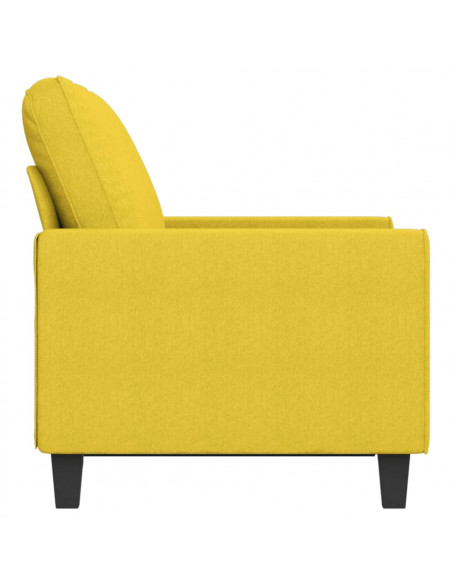 Divano a 2 Posti Giallo Chiaro 120 cm in Tessuto