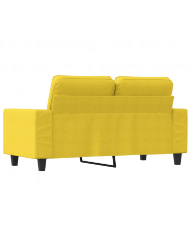 Divano a 2 Posti Giallo Chiaro 120 cm in Tessuto