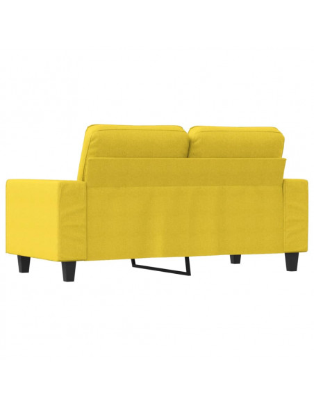 Divano a 2 Posti Giallo Chiaro 120 cm in Tessuto