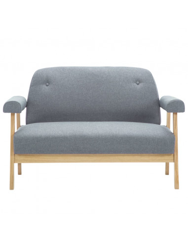 Divano a 2 Posti in Tessuto Grigio Chiaro