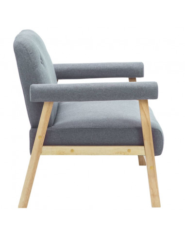 Divano a 2 Posti in Tessuto Grigio Chiaro