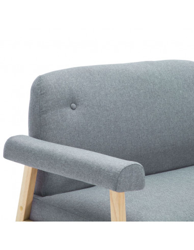 Divano a 2 Posti in Tessuto Grigio Chiaro