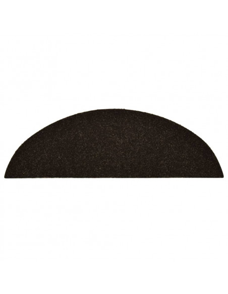 Tappetini per scale autoadesivi 5 pz 56x17x3 cm marrone scuro semicircolari