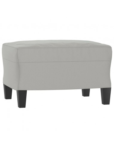 Poltrona con Poggiapiedi Grigio chiaro 60 cm Tessuto Microfibra